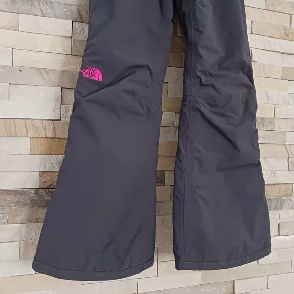 North Face Womens Small Black Pink Ski Snow Snowboard Winter Waterproof Pants S